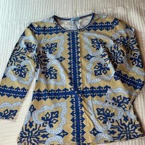 J McLaughlin~Art 2Wear~Statement Print Catalina Cloth Signature Top, Small